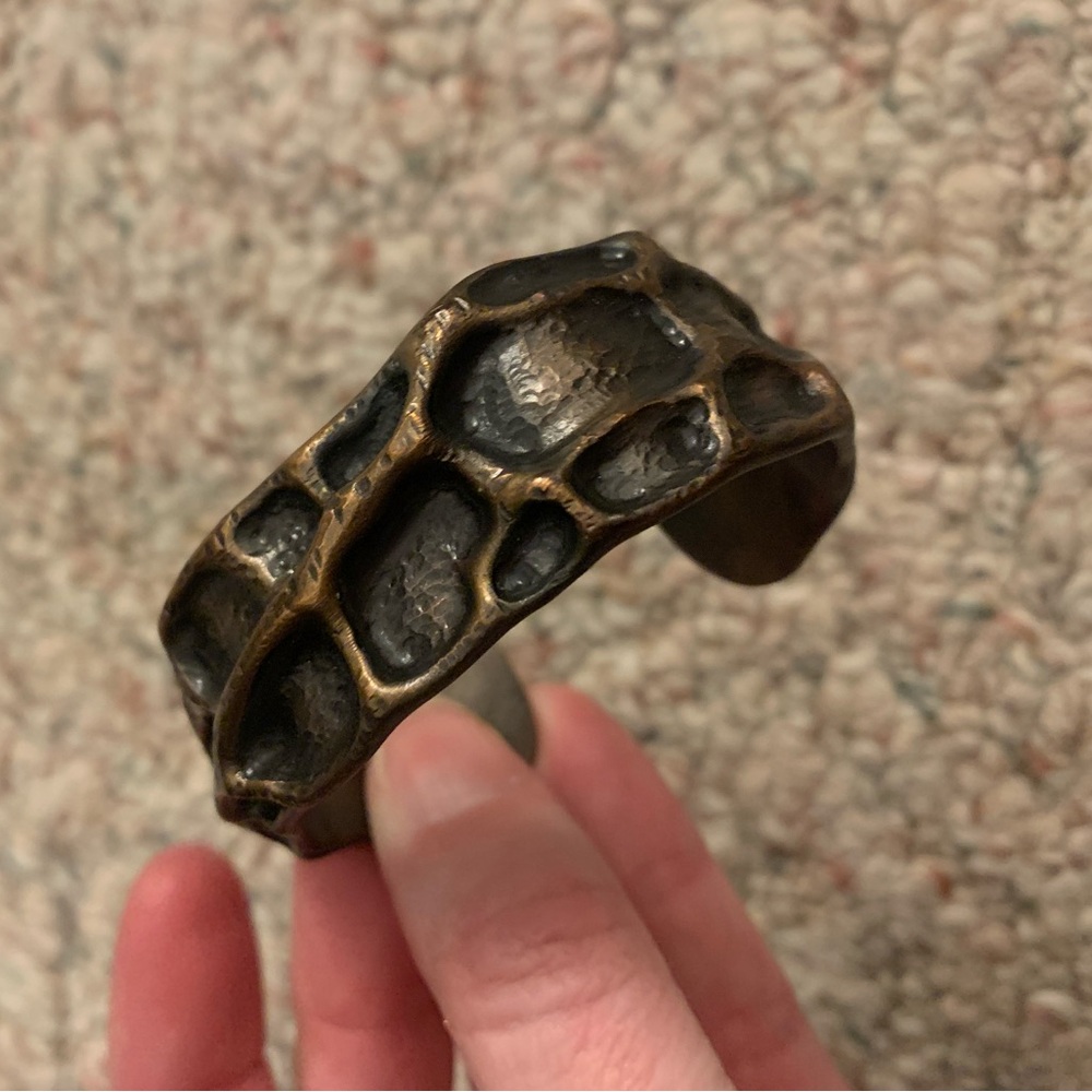 Handmade fold-formed copper bracelet. Fits 6 3/4 to 7” wrists.
